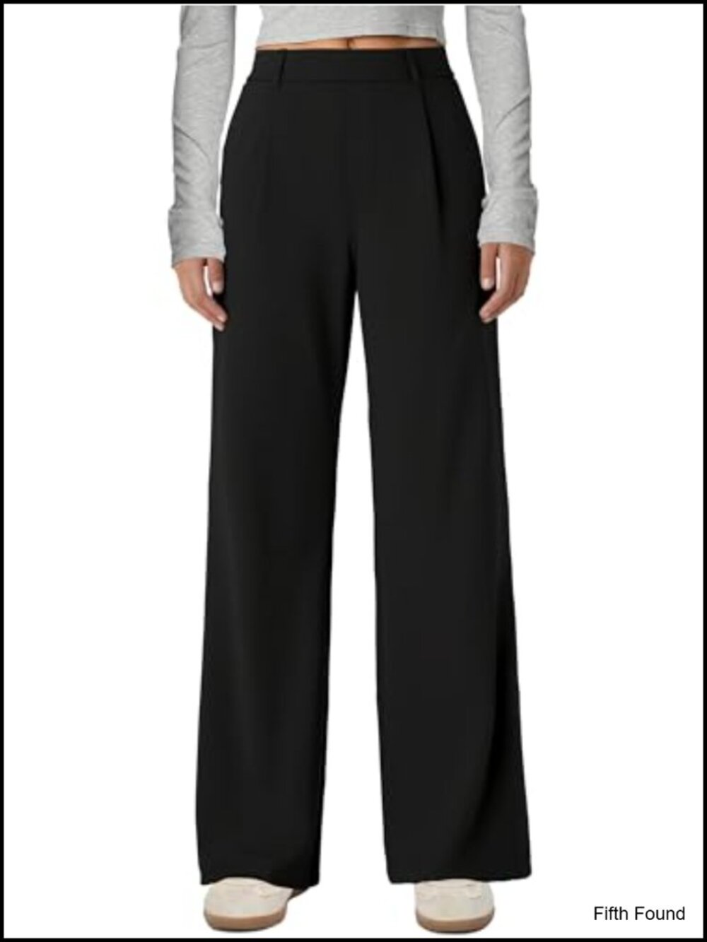 Wide Leg Pants Stretchy Pull On High Waisted Business Casual Trousers Office